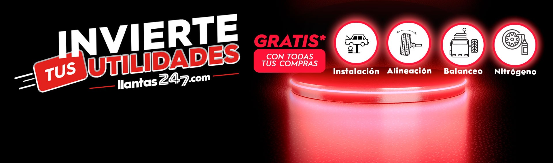 Llantas247 invierte tus utilidades - Descuentos